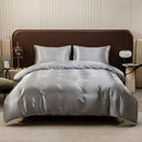 Solid Color Satin Duvet Cover Set,Quilt Cover and Pillowcases,Luxurious Bedding Ensemble with Rich Sheen,Easy Care,Wrinkle-Free - M & M Global