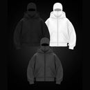 Men and women Balaclava Y2kGothic Harajuku winter new item double hooded sweatshirt men's hooded mask zipper sportswear