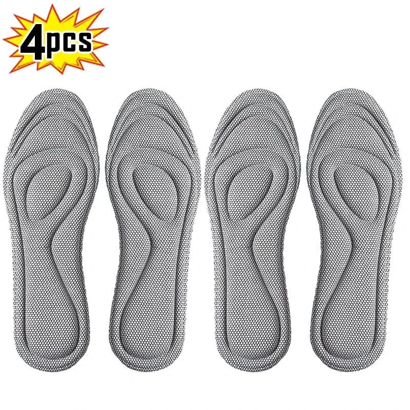 NEW 4Pcs Memory Foam Orthopedic Insoles for Shoes Antibacterial Deodorization Sweat Absorption Insert Sport Shoes Running Pads - M & M Global