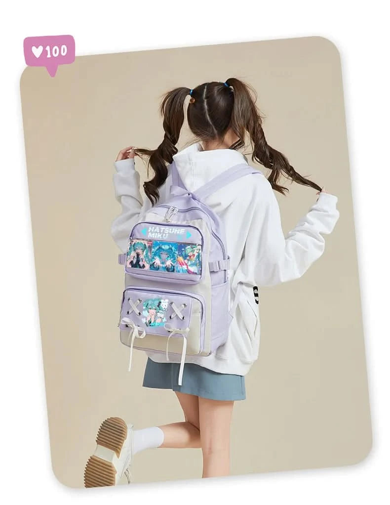 Miku Future School Backpack for Girls 2025 New Fashion Print Youth Pain Bag Large Capacity Backpack for School - M & M Global