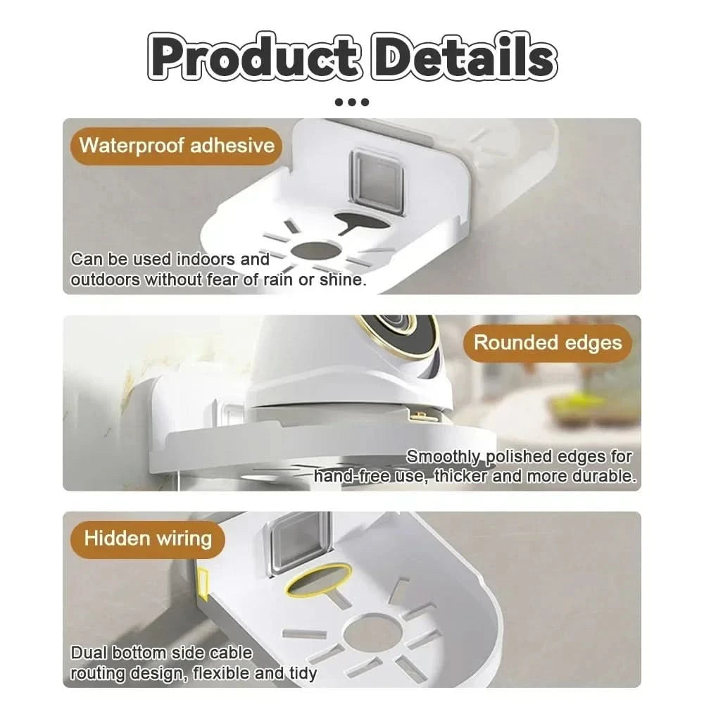 Punch-Free Security Surveillance Camera Stand New Traceless Wall-Mounted Bracket Home Self-Adhesive Drill-free Fixer 1pcs - M & M Global
