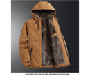 Winter Men's Fleece Warm Down Parkas Fashion Men Cotton Thick Padded Coats Men Thermal Windbreaker Hooded Overcoats Clothing