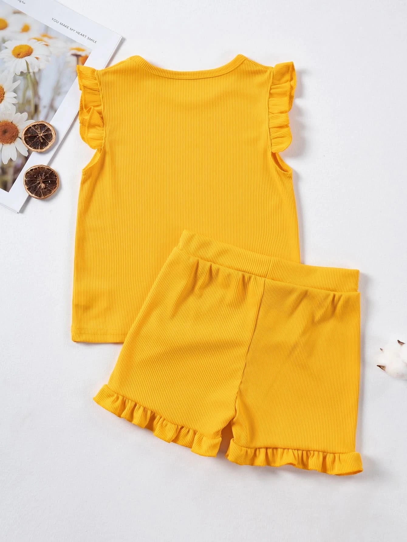 2024 Summer Hot selling Little Girl Daily Casual Clothing Minimalist Little Girl Polyester Set Cool Sleeveless Shorts Set Girl - M & M Global
