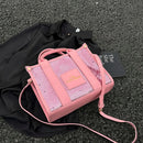 New The Tote Bag Letter Printed Sequins Top-Handle Bag Women Leather Handbag Luxury Designer Glitter Shoulder Crossbody Bag - M & M Global