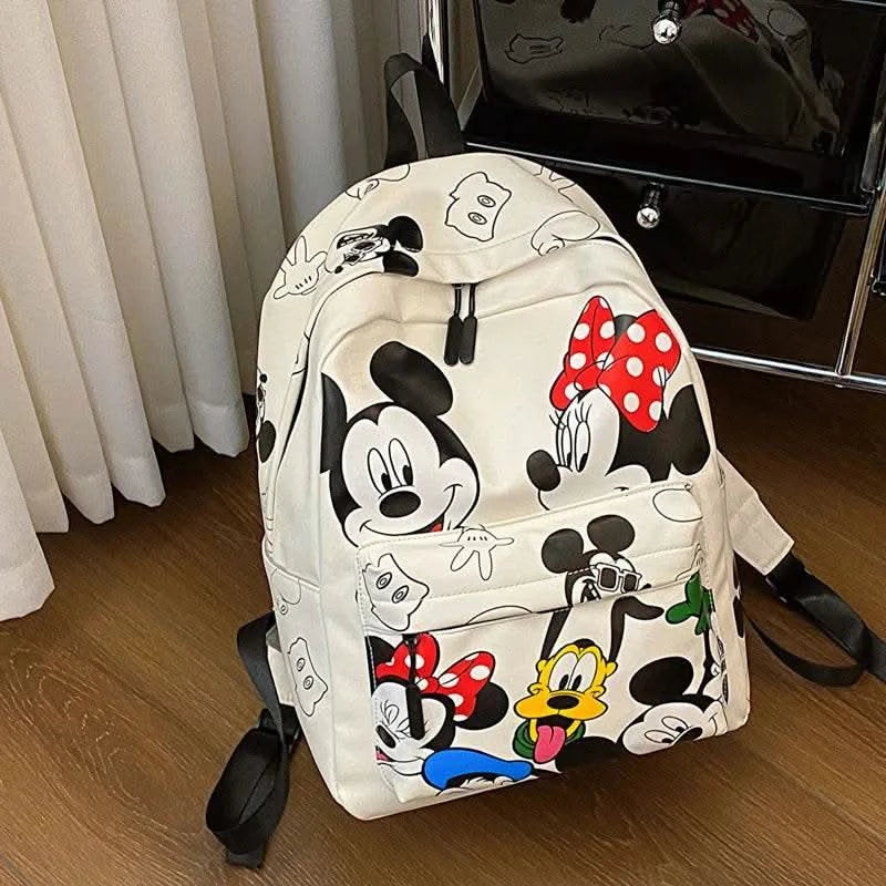 Disney Mickey PU Leather Backpack New Cute Cartoon Laptop Bag Minnie Mouse Large Capacity School Bag for Women Fashion Tote Bag - M & M Global