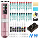 1pc/set Complete Tattoo Machine Kit Wireless, 20 Cartridge Needles, 7 Inks, Tattoo Pen Set,Permanent Makeup Tool for Tattoo Art - M & M Global