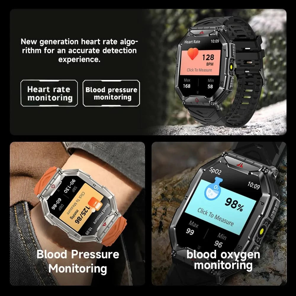 SKMEI Outdoor Sport Compass Smart Watches For Men Women 650Mah Battery 3ATM Waterproof Voice Assistant Bluetooth Call Smartｗatch - M & M Global