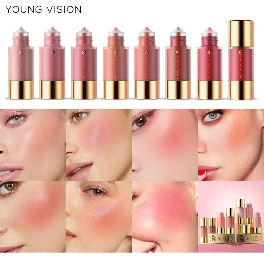 Dropper Liquid Blush Facial Rouge Contouring Brighten Plumper Nude Smooth Blush Stick Moisturize Lasting Good Complexion Makeup - M & M Global