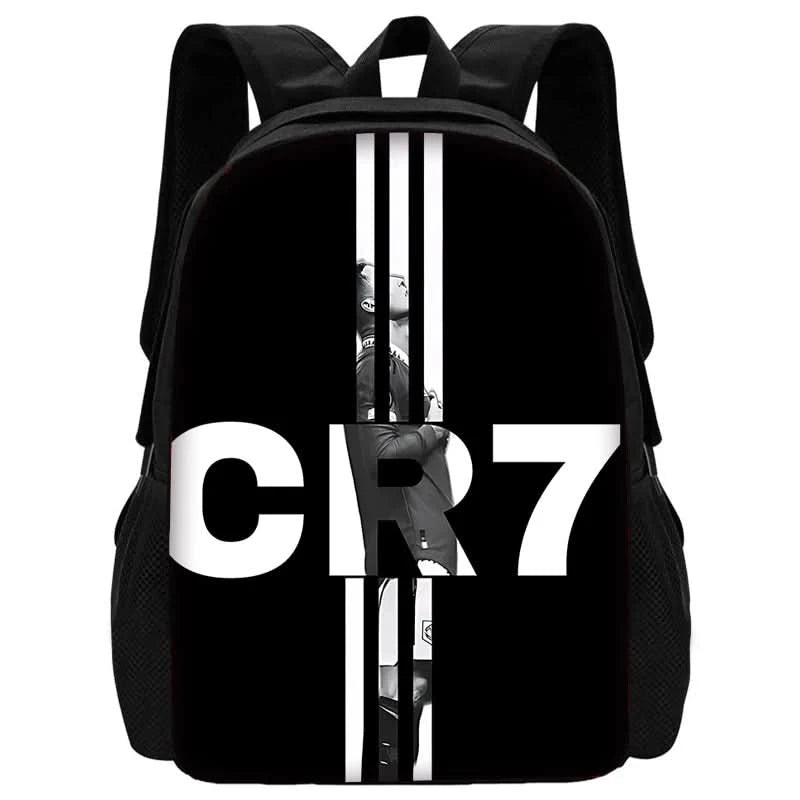 pcs set Football CR7 Star Child School Backpack with Lunch Bags Pencil Bags School Bags for R-Ronaldos Boys Girls Best Gift - M & M Global