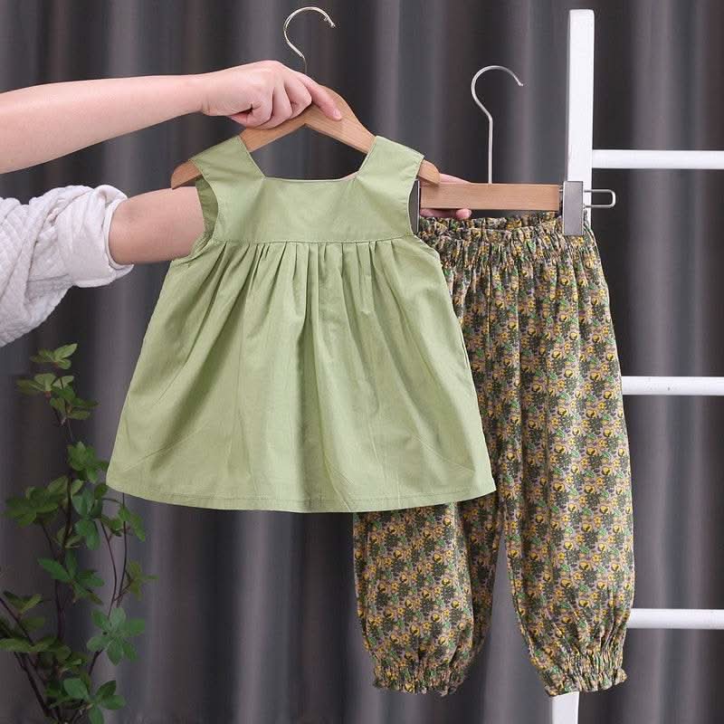 2023 Summer Brother Sister Outfits Boy Kid Flower Casual Shirt+Shorts 2pcs Girl Flower set - M & M Global