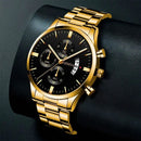 2023 Fashion Men Gold Stainless Steel Watch Luxury Calendar Quartz Wrist Watch Mens Business Watches for Man Clock Reloj Hombre - M & M Global