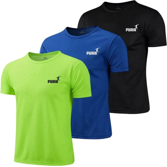 Daily Summer 3 Pack Man Workout Shirts Men Dry Fit Gym Shirts Quick Dry Athletic Short Sleeve T-Shirt Moisture Wicking Breathabe - M & M Global