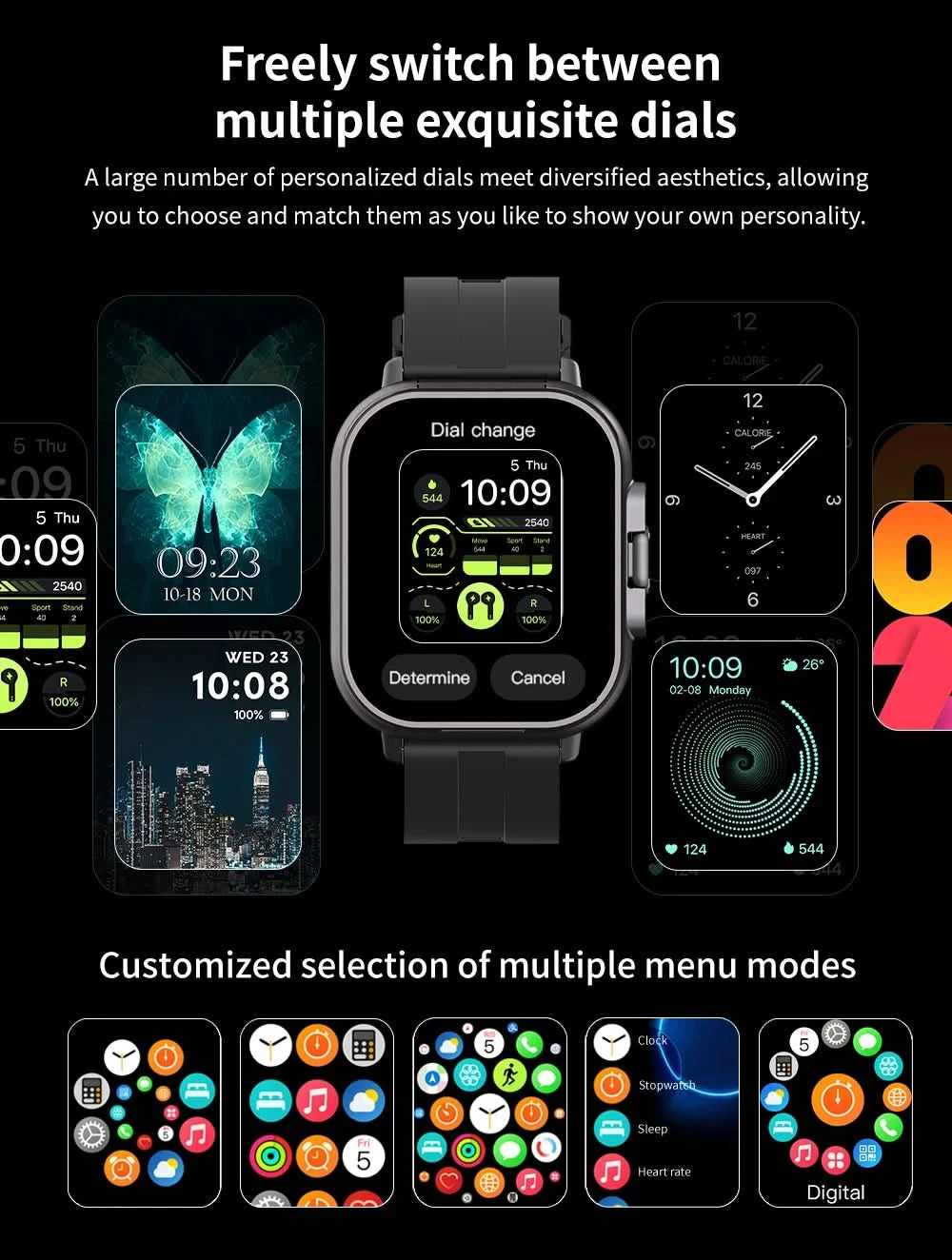 D8 2-In-1 Smartwatch with Headphone 2" Bt Call NFC Sleep Monitor Smart Watch Earbuds Compatible With iPhone Android 2025 - M & M Global