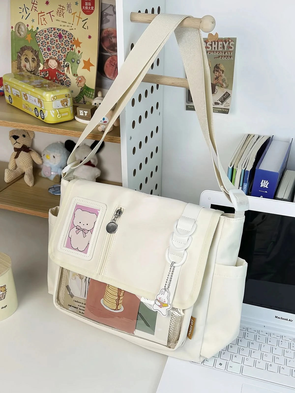 Y2K Japanese Harajuku School Bags for Teenage Girls New 2024 Transparent Itabag Crossbody Bag DIY Badges Display Plate Ita Bag - M & M Global