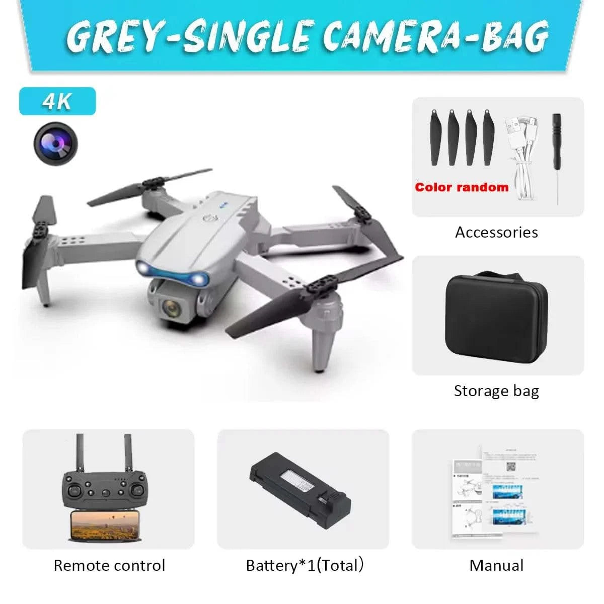 E99Pro Drone HD Professional 4k drone Dual Camera WIFI fpv Aircraft Quadcopte Obstacle Avoidance Aerial Photography Drone - M & M Global