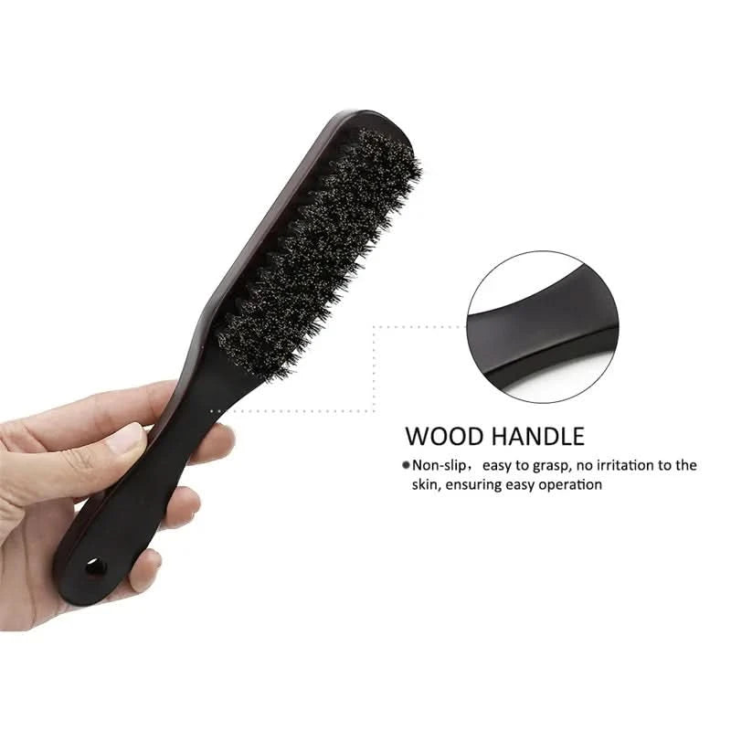 Natural Boar Bristle Beard Brush Men Facial Hair Cleaning Brush Professional Hairbrush Shaving Tools Beard Mustache Brushes - M & M Global