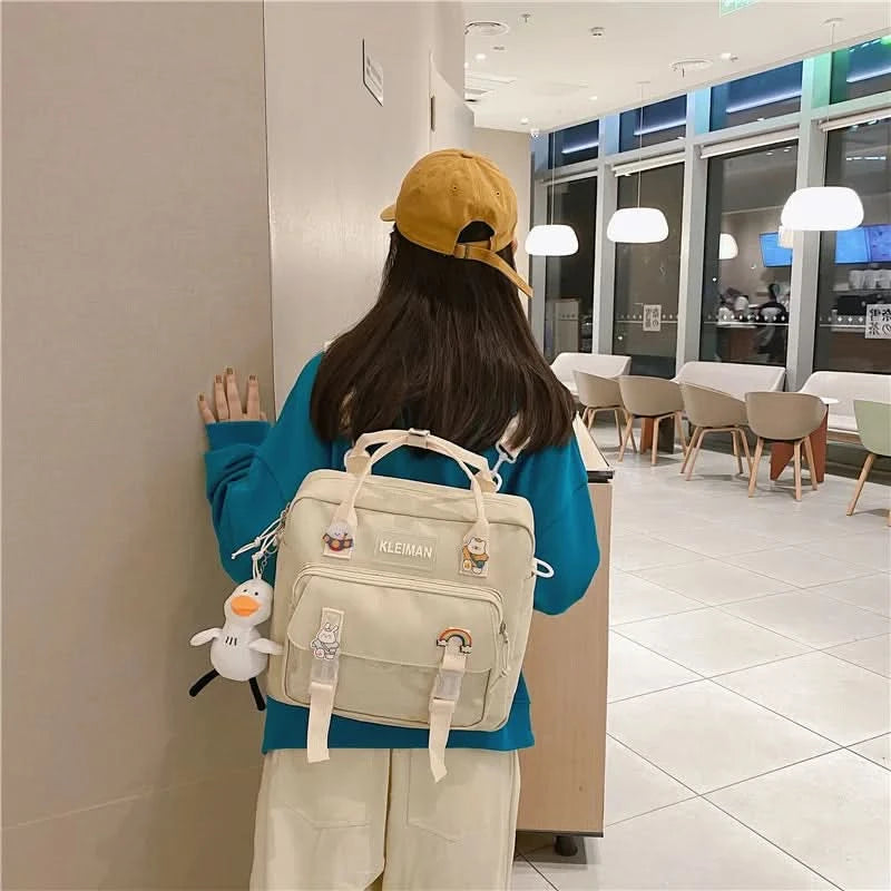 Japanese high-capacity single-shouldered slouch bag for schoolgirls, carry-on canvas messenger bag, Japan and South Korea - M & M Global