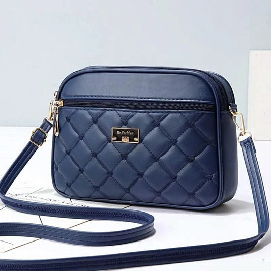 2025 Women's One Shoulder Small Square Handbag New Cross Border Foreign Trade Lingge PU Crossbody Versatile Small Messenger Bag - M & M Global