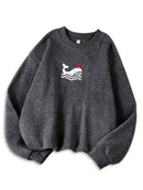 Casual Women's Sweatshirts Kawaii Bow Graphic Prints Pullover Comfortable Warm Oversize Hoodie Autumn Fleece Soft Female Clothes