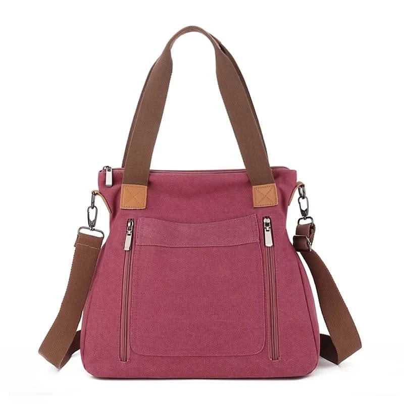 Cross-border large-capacity canvas women's bag, casual cross-body bag, Korean-style fashionable tote bag, simple handbag, new st - M & M Global