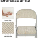 6 Pack Folding Chairs, Fabric Dining Chair Set with Padded Cushion, Indoor Outdoor Folding Chairs Seat for Home Office Events