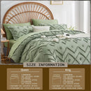 7 Pcs solid color tufted quilt set, microfiber soft and lightweight, durable and easy to wash bedding set , for all seasons