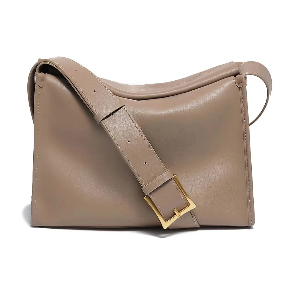 Zency Women's Messenger Bag Soft Genuine Leather Crossbody Bag Satchel Large Capacity Pockets Designer Dark Green Handbag - M & M Global