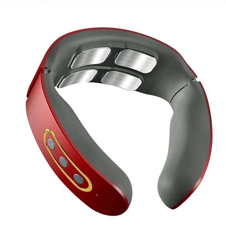 Electric Neck Shoulder Pulse Massager Kneading 4 Head TENS Magnetic Pulse Heating Cervical Vertebra Relax Pain Relief Massage - M & M Global