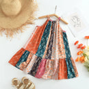 Girls Casual Dresses Floral Print Halter Sleeveless Top Girls Dress Kids Clothes for 2 To 7 Years Chinese Traditional Dress - M & M Global