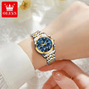 OLEVS Women's Watches 2858L Trend Fashion Original Quartz Watch for Lady Waterproof Luminous Date Stainless Steel Chronograph