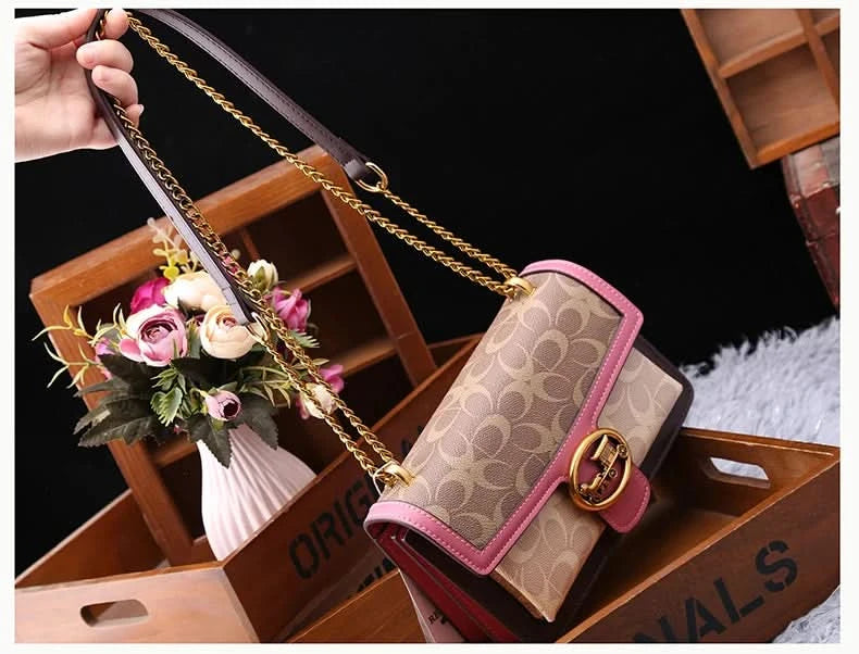 Light luxury women's bag 2025 new high-end color contrast single shoulder underarm bag designer fashionable crossbody small squa - M & M Global
