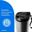 Flip Portable Blender with Insulated Cup, Cordless, Brushed Stainless, NBPB50350SS - M & M Global