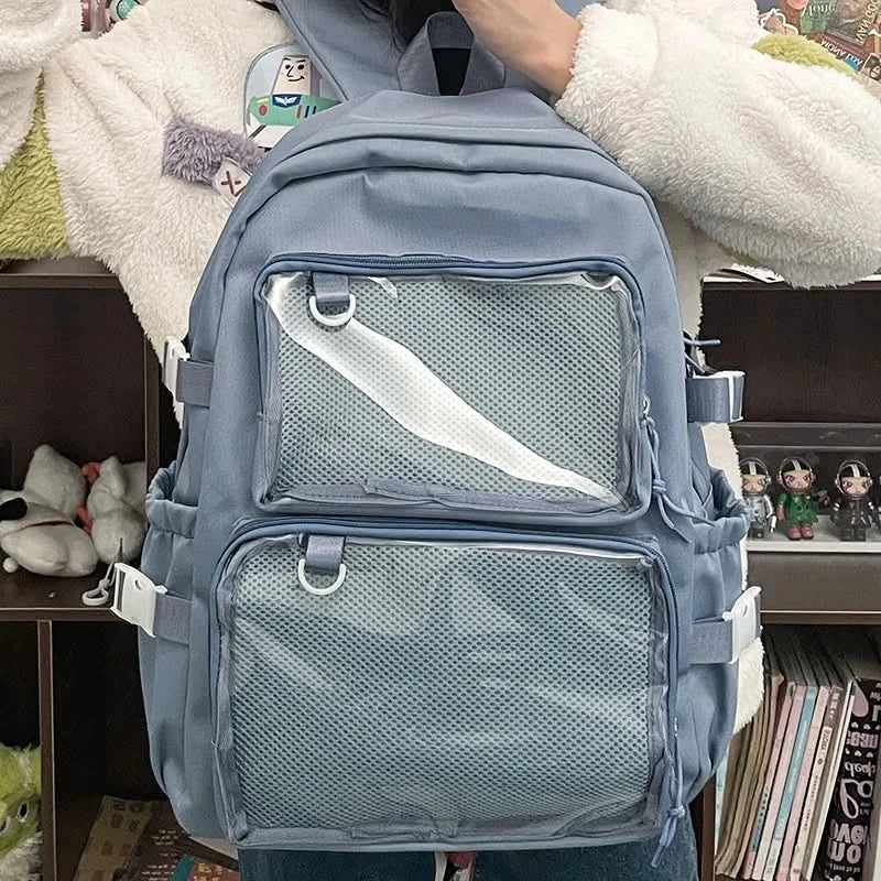 Japanese Style Transparent Ita Bag for Girls Comic Cons Large Capacity Women Backpack Fashion School Bags for College Student JK - M & M Global