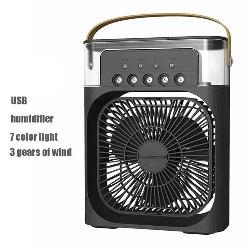 New 3 In 1 Fan AIr Conditioner Household Small Air Cooler LED Night Light Portable Humidifier Air Adjustment Fan Office Home Fan - M & M Global