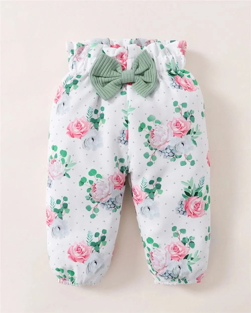 Newborn Baby Girl 3PCS Clothes Set Letters Short Sleeve Romper+Flowers Pant+Bowknot Headband Summer Lovely Outfit - M & M Global