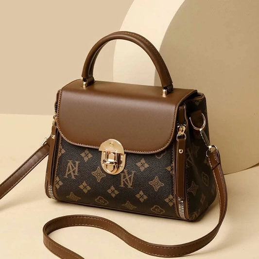Bags for Women, Printed Fashionable Hand-Held Locks, Commuting Small Square Bag, Fashionable and Versatile Shoulder Crossbody Ba - M & M Global