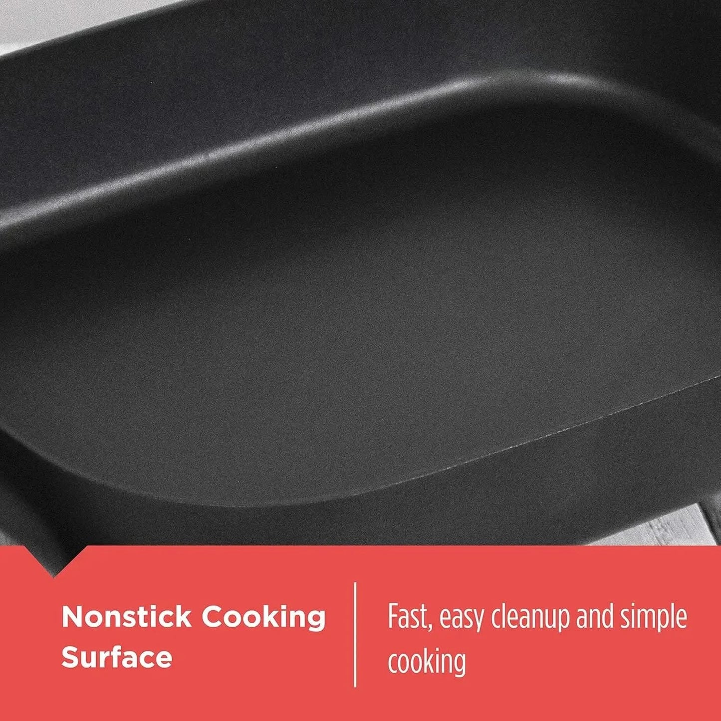 Electric Skillet, Variable Temperature Control, Nonstick Cooking Surface, Dishwasher Safe, Tempered Glass Lid, 12"x15" - M & M Global