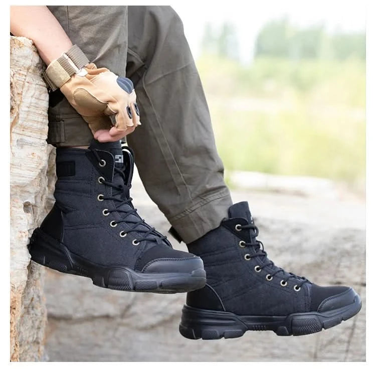 Men’s Industrial Safety Shoes Steel Toe Cap - Anti-Smash Anti-Punctur Outsole Outdoor Indestructible Construction Work Shoes