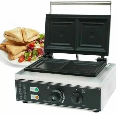Commercial Electric Sandwich Machine, 110V 1500W Double-side Sandwich Press Grill, Breakfast Sandwich Toaster Grilled Cheese Mak - M & M Global