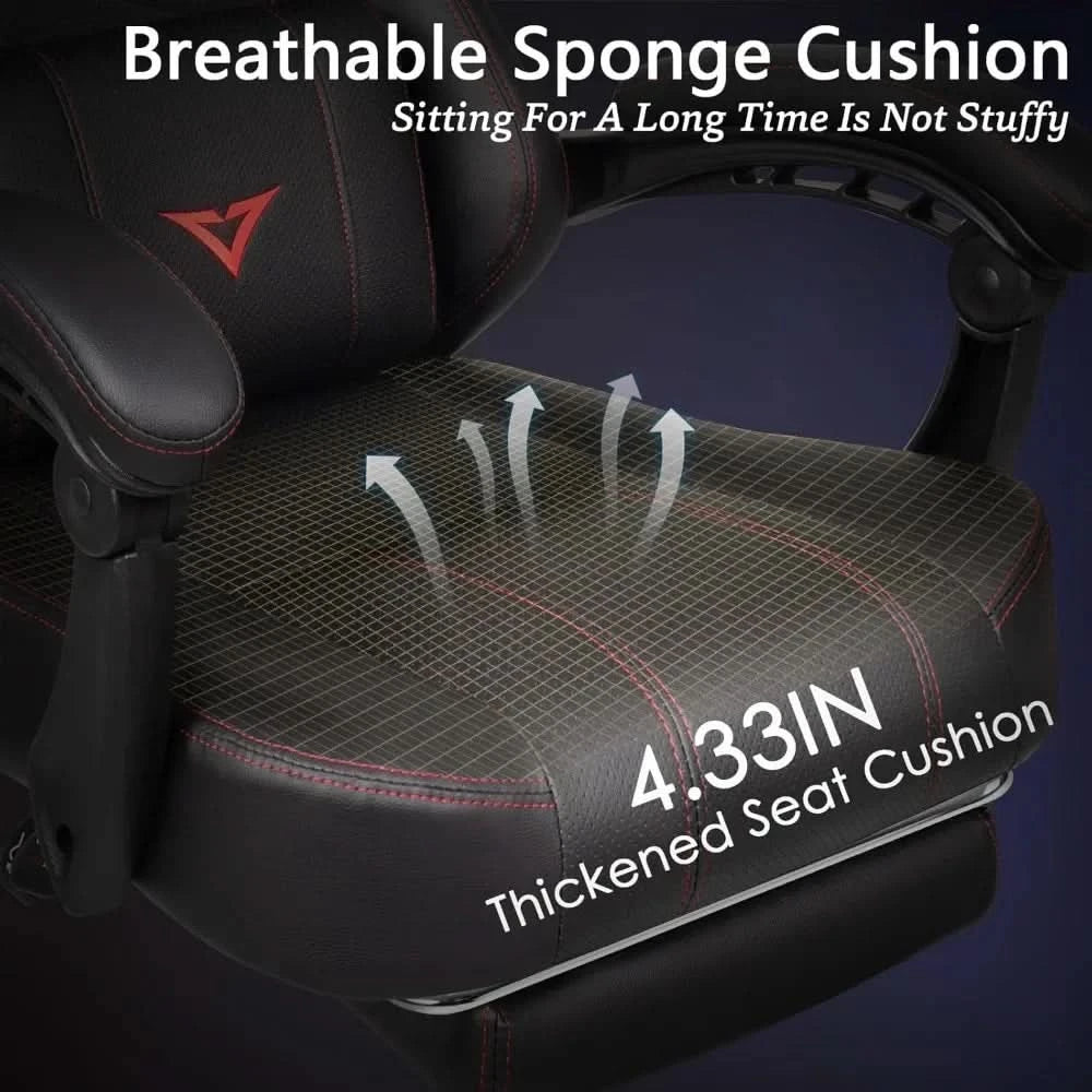 Big and Tall Gaming Chair for Adults with Footrest, 400lbs Weight Capacity Video Game Chairs for Office, Ergonomic Computer