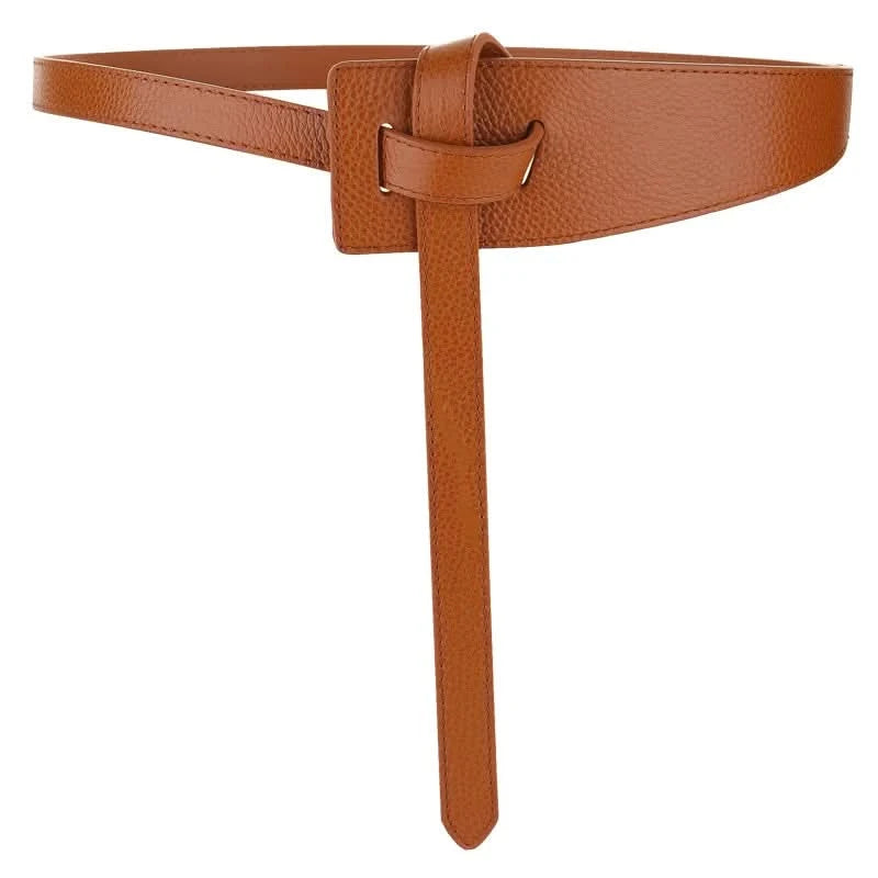 Knotted Belts for Women Belt Lady Waistband Soft Genuine Leather Suede Cowhide Waist Belt Straps Long Dress Coat Accessories - M & M Global