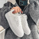 Casual Men's Sneakers Autumn 2025 New Style Winter Pure White Fiberglass Synthetic Lining Rubber Sole Unisex Leisure Shoes - M & M Global