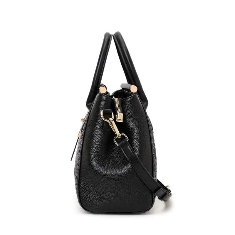 Aidrani Genuine leather women's handbag, fashion crocodile pattern design, high-end luxury cowhide bag large capacity - M & M Global