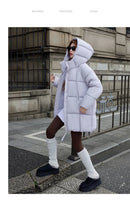 2025 Winter New Down Coat Women Parkas Fashion Long Hooded Outerwear Female Cotton-padded Padded Jacket Loose Ladies Overwear