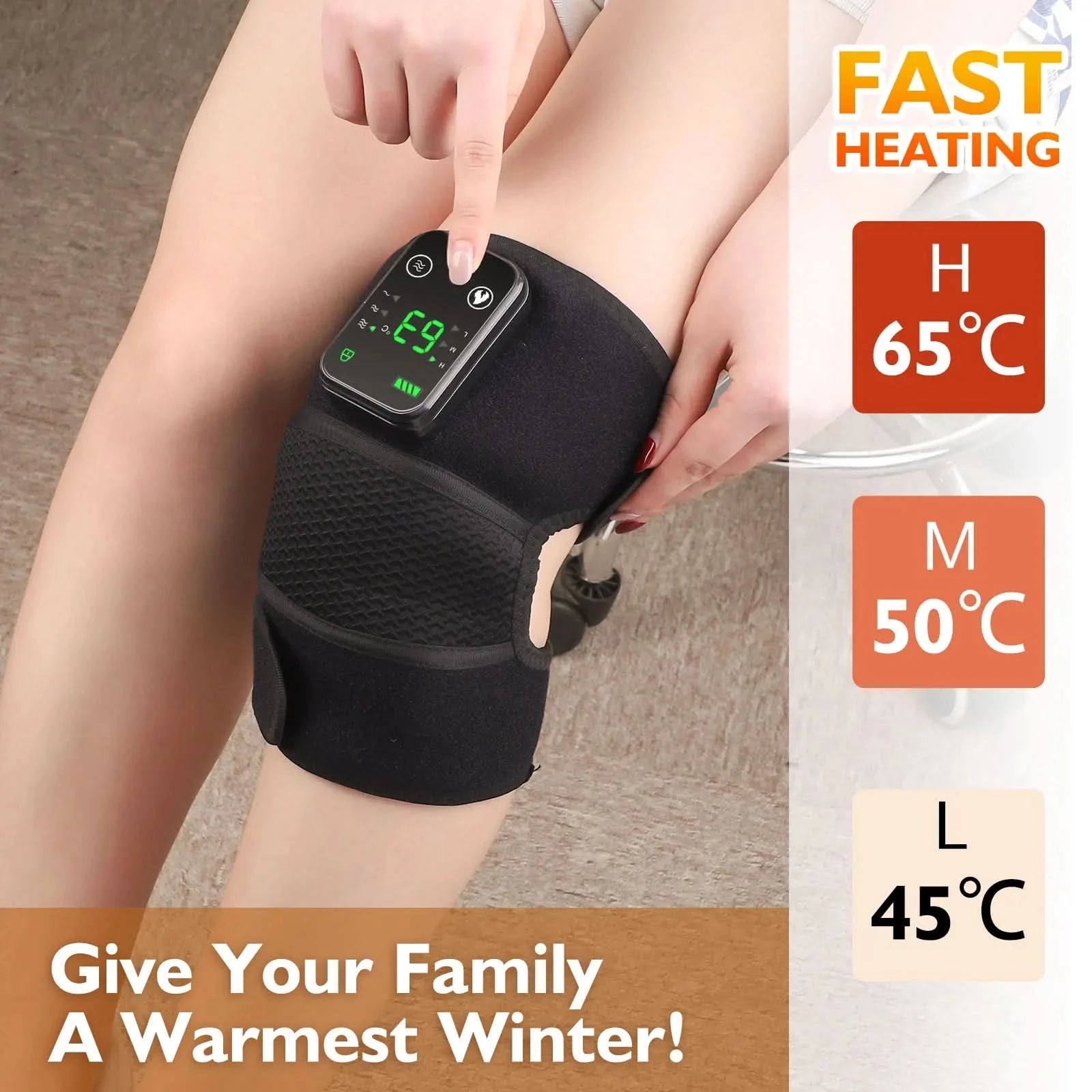 Knee Heating Massager Joint Physiotherapy Quick Effect Electric Pain Relief Hot Compress Vibration Massage Rechargeable Gift - M & M Global
