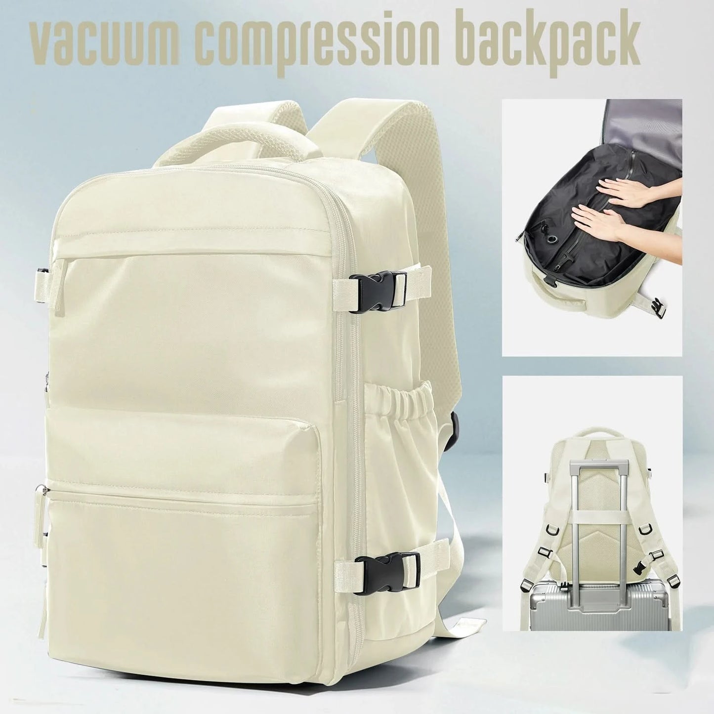 Vacuum Backpack Travel Bag for Men Large Capacity airback Backpack Business Laptop Backpack Women Expandable Backpack School Bag - M & M Global