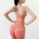 Women's Gym Leggings Pocket Yoga Pants Sexy Naked Feeling  Fitness Sports Pants Stretch Soft High Waist Running Push Up Leggings