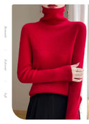 Autumn And Winter Knitted Pullover High-Neck Sweater, High-Elasticity, Fashionable And Comfortable Long-Sleeved Women's TopRY128