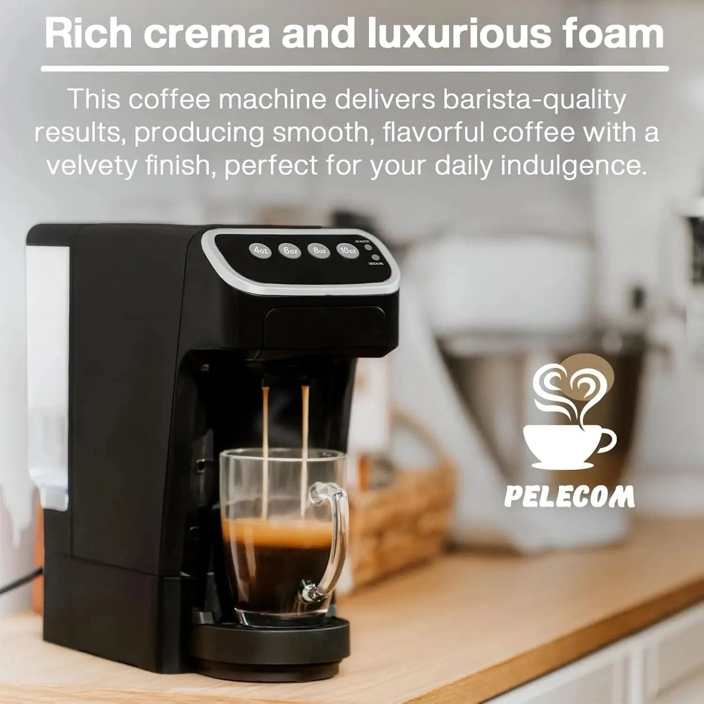 Coffee Machine Compatible with Senseo Pods, Fast Brewing Rich Flavor Extraction Space Saving Sleek Modern Barista Quality Taste, - M & M Global