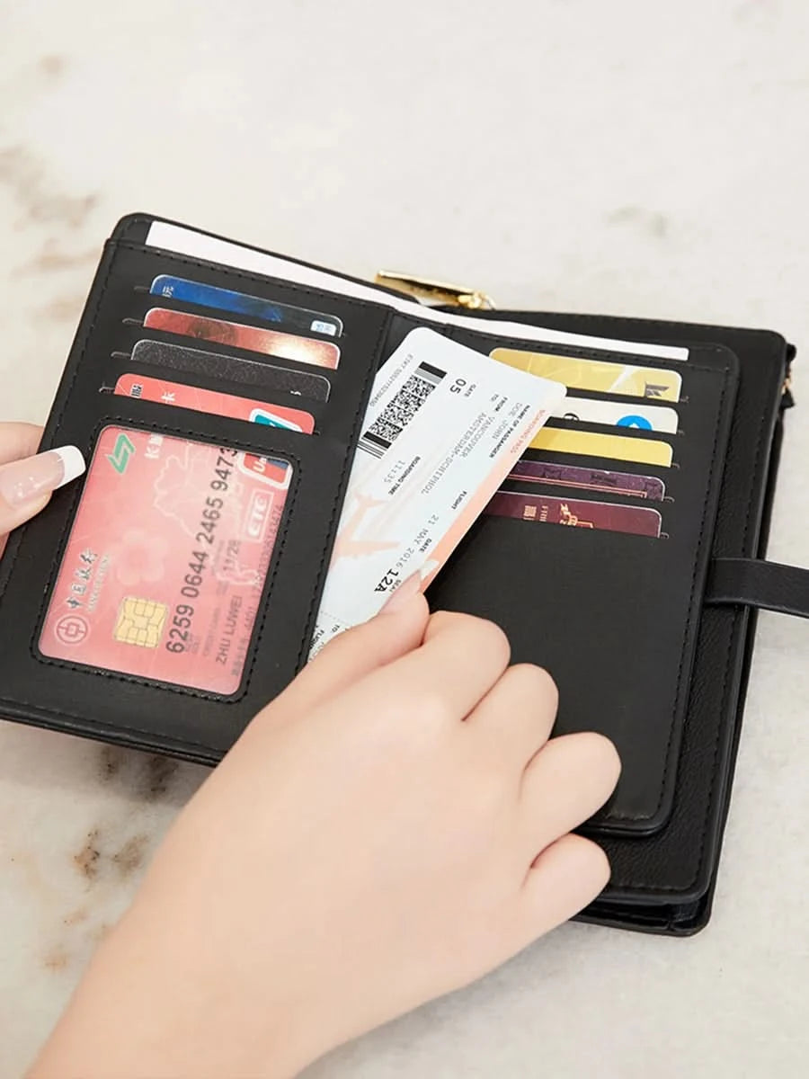 MIYIN Women's Soft Leather Touch Screen Phone Bag Flower Decoration Multi functional Large Capacity Crossbody Bag Coin Wallet - M & M Global